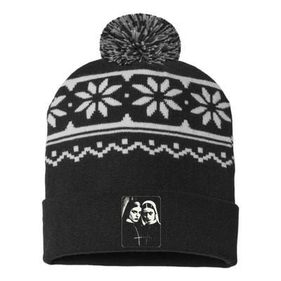 Occult Dark Art Unholy Nun Gothic USA-Made Snowflake Beanie