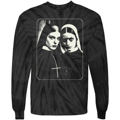 Occult Dark Art Unholy Nun Gothic Tie-Dye Long Sleeve Shirt