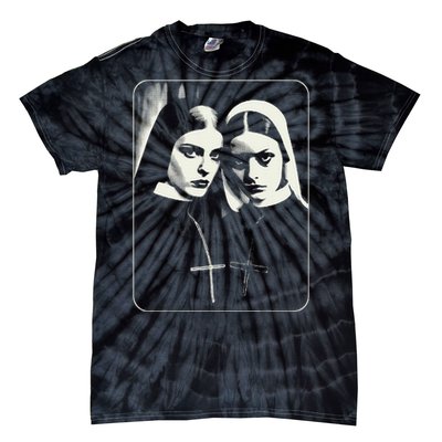 Occult Dark Art Unholy Nun Gothic Tie-Dye T-Shirt