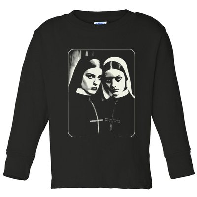 Occult Dark Art Unholy Nun Gothic Toddler Long Sleeve Shirt