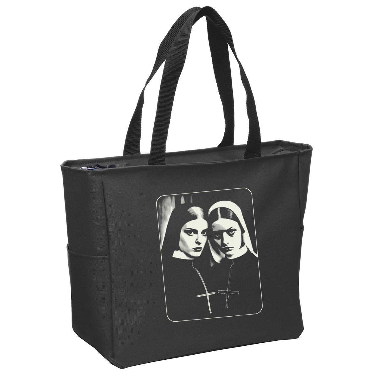 Occult Dark Art Unholy Nun Gothic Zip Tote Bag