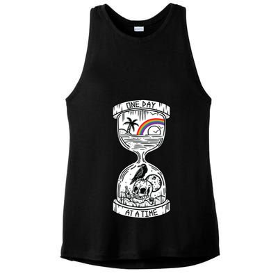One Day At A Time Aa Na Recovery Sober Alcoholics Anonymous Meaningful Gift Ladies PosiCharge Tri-Blend Wicking Tank