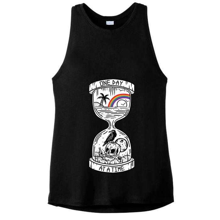 One Day At A Time Aa Na Recovery Sober Alcoholics Anonymous Meaningful Gift Ladies PosiCharge Tri-Blend Wicking Tank