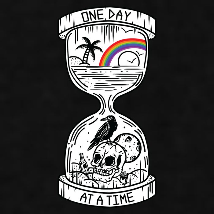 One Day At A Time Aa Na Recovery Sober Alcoholics Anonymous Meaningful Gift Ladies PosiCharge Tri-Blend Wicking Tank