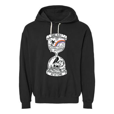 One Day At A Time Aa Na Recovery Sober Alcoholics Anonymous Meaningful Gift Garment-Dyed Fleece Hoodie