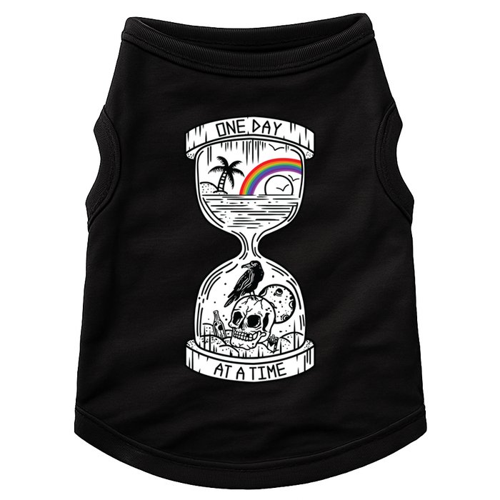 One Day At A Time Aa Na Recovery Sober Alcoholics Anonymous Meaningful Gift Doggie Tank