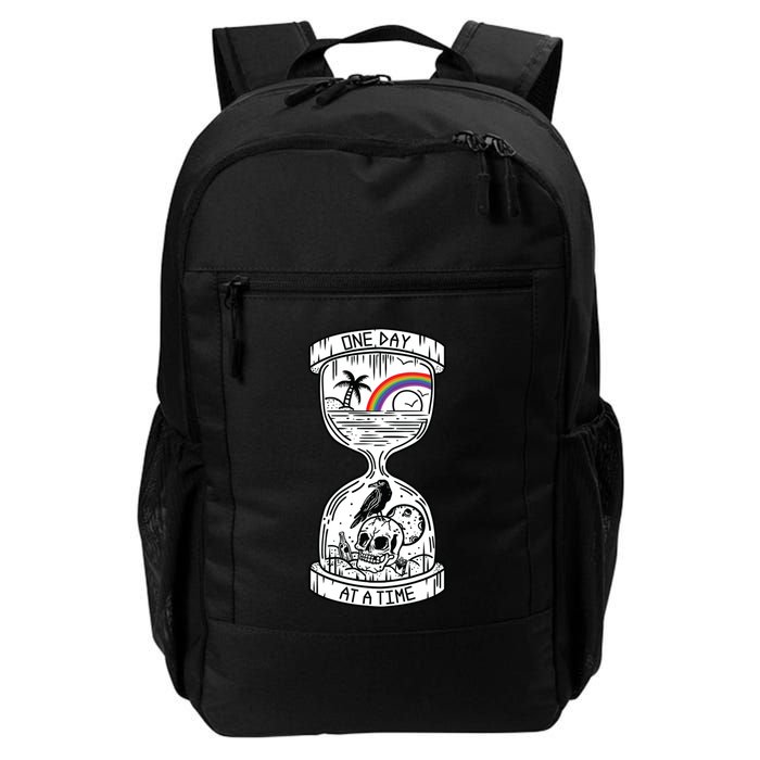 One Day At A Time Aa Na Recovery Sober Alcoholics Anonymous Meaningful Gift Backpack