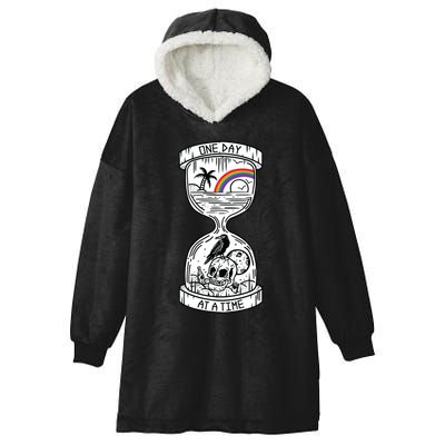 One Day At A Time Aa Na Recovery Sober Alcoholics Anonymous Meaningful Gift Hooded Wearable Blanket