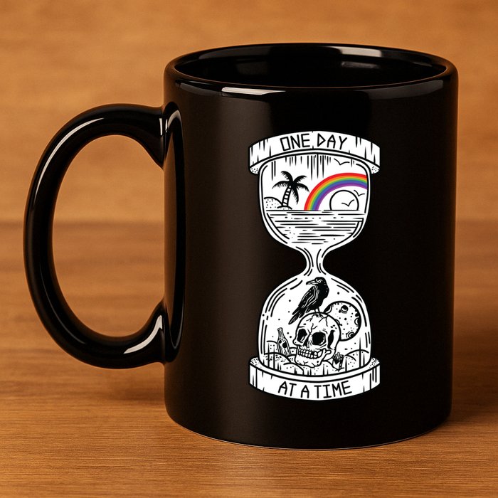 One Day At A Time Aa Na Recovery Sober Alcoholics Anonymous Meaningful Gift 11oz C Handle Ceramic Mug