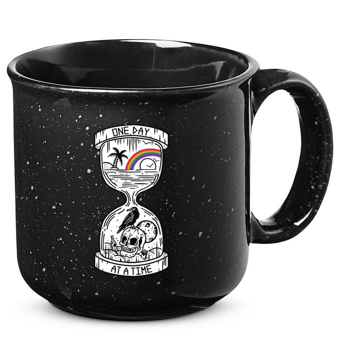 One Day At A Time Aa Na Recovery Sober Alcoholics Anonymous Meaningful Gift 15oz Campfire Ceramic Mug