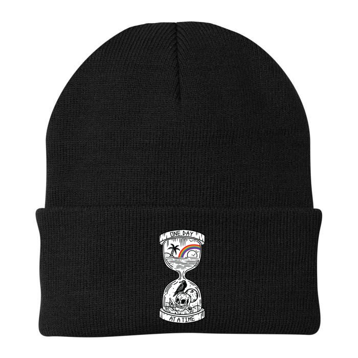One Day At A Time Aa Na Recovery Sober Alcoholics Anonymous Meaningful Gift Beanie