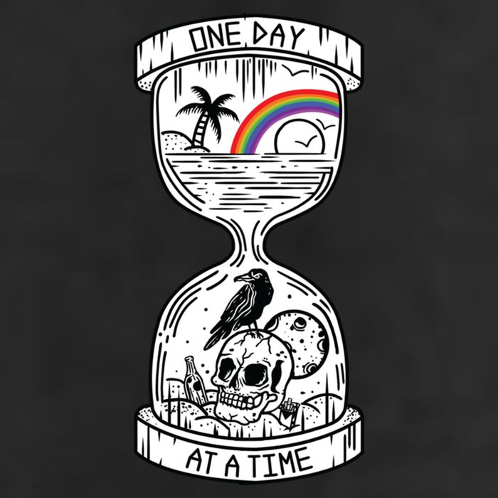 One Day At A Time Aa Na Recovery Sober Alcoholics Anonymous Meaningful Gift Beanie