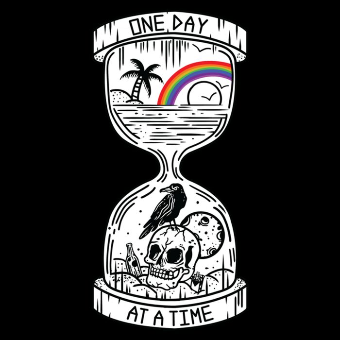 One Day At A Time Aa Na Recovery Sober Alcoholics Anonymous Meaningful Gift Drawstring Bag