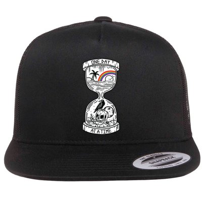 One Day At A Time Aa Na Recovery Sober Alcoholics Anonymous Meaningful Gift Flatbill Hat
