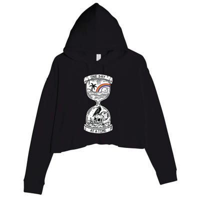 One Day At A Time Aa Na Recovery Sober Alcoholics Anonymous Meaningful Gift Crop Fleece Hoodie