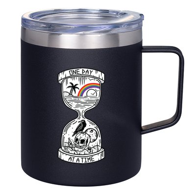 One Day At A Time Aa Na Recovery Sober Alcoholics Anonymous Meaningful Gift 12oz Stainless Steel Coffee Mug