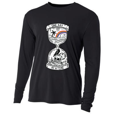 One Day At A Time Aa Na Recovery Sober Alcoholics Anonymous Meaningful Gift Cooling Performance Long Sleeve Crew