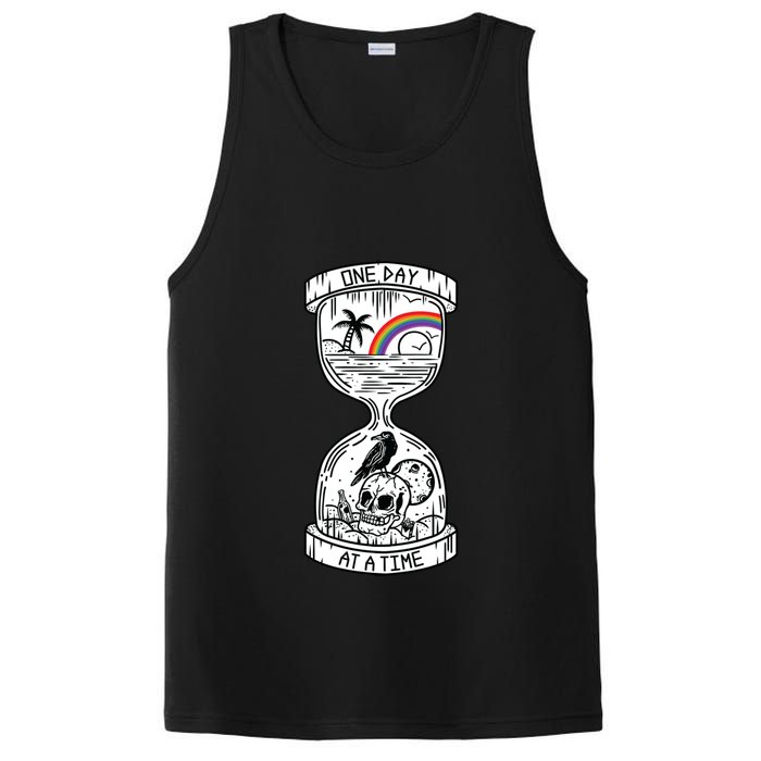 One Day At A Time Aa Na Recovery Sober Alcoholics Anonymous Meaningful Gift PosiCharge Competitor Tank