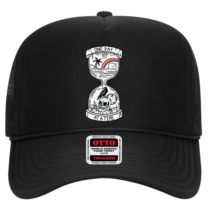 One Day At A Time Aa Na Recovery Sober Alcoholics Anonymous Meaningful Gift Trucker Hat