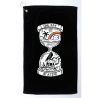 One Day At A Time Aa Na Recovery Sober Alcoholics Anonymous Meaningful Gift Golf Towel
