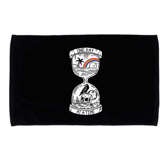 One Day At A Time Aa Na Recovery Sober Alcoholics Anonymous Meaningful Gift Microfiber Hand Towel