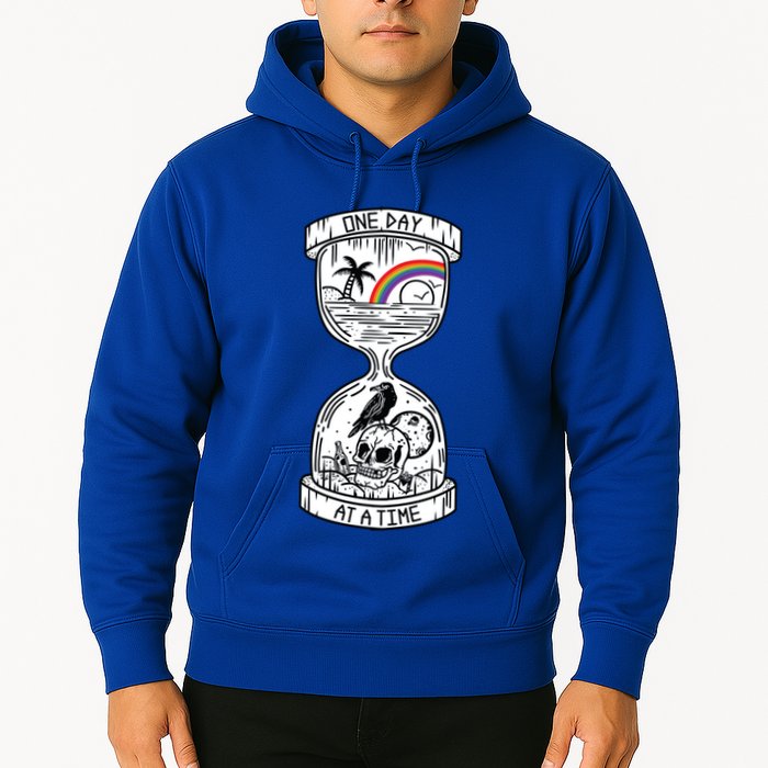 One Day At A Time Aa Na Recovery Sober Alcoholics Anonymous Meaningful Gift Hoodie