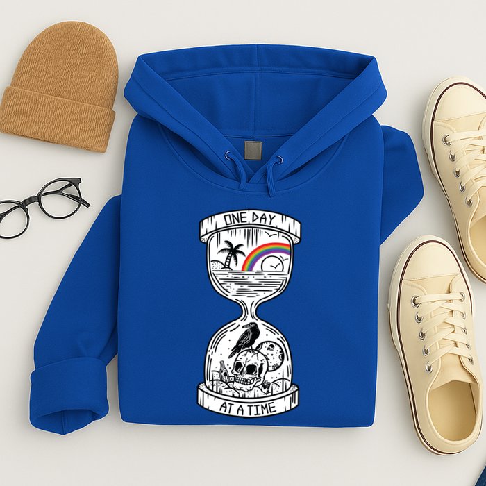 One Day At A Time Aa Na Recovery Sober Alcoholics Anonymous Meaningful Gift Hoodie