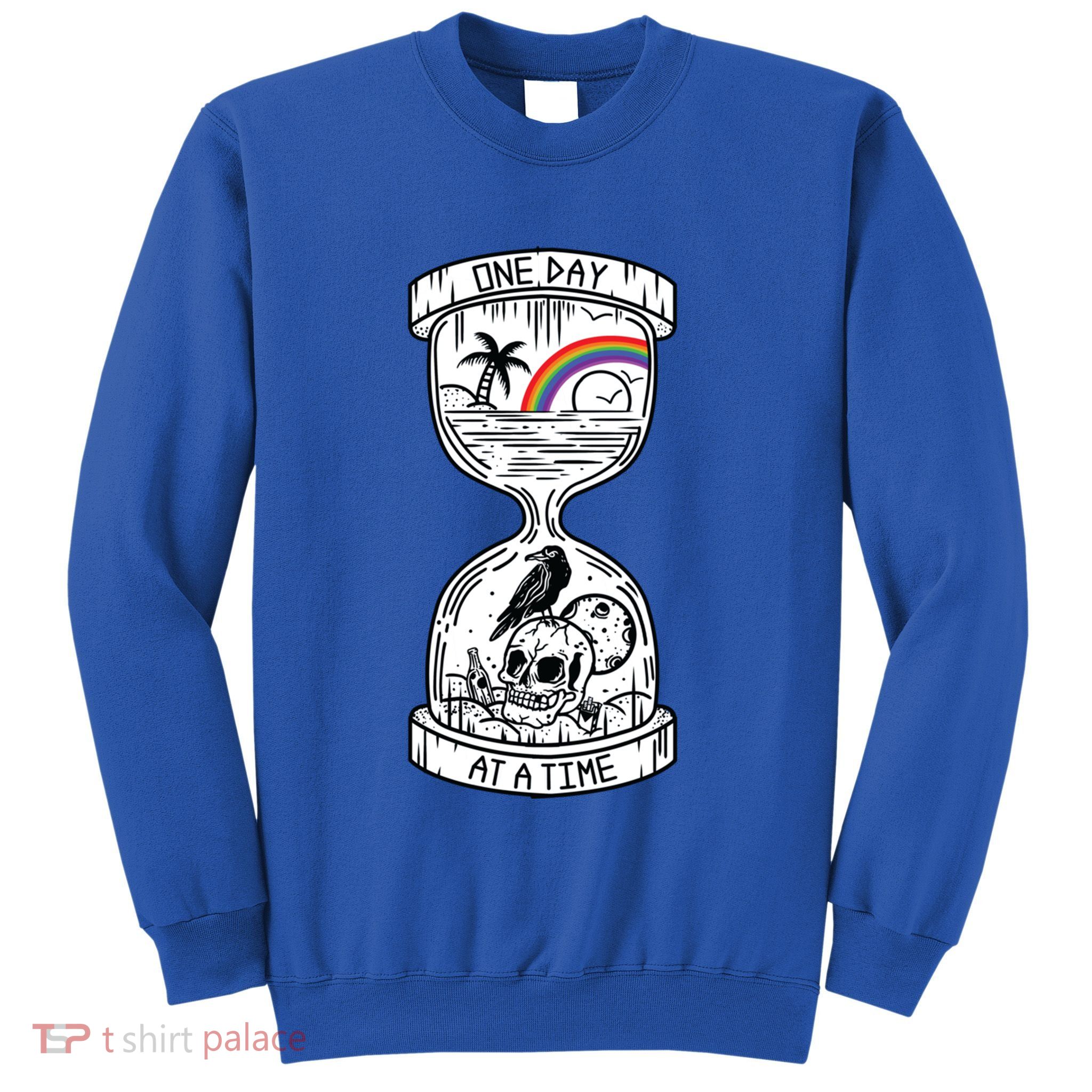 One Day At A Time Aa Na Recovery Sober Alcoholics Anonymous Meaningful Gift Sweatshirt