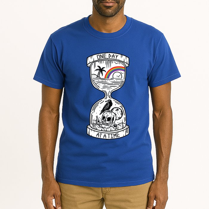 One Day At A Time Aa Na Recovery Sober Alcoholics Anonymous Meaningful Gift Tall T-Shirt