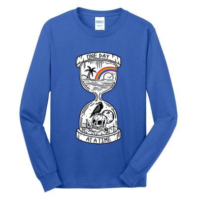 One Day At A Time Aa Na Recovery Sober Alcoholics Anonymous Meaningful Gift Tall Long Sleeve T-Shirt