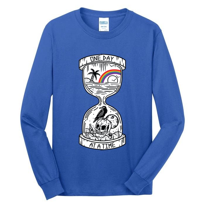 One Day At A Time Aa Na Recovery Sober Alcoholics Anonymous Meaningful Gift Tall Long Sleeve T-Shirt