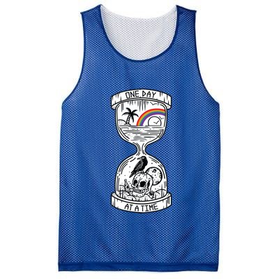 One Day At A Time Aa Na Recovery Sober Alcoholics Anonymous Meaningful Gift Mesh Reversible Basketball Jersey Tank