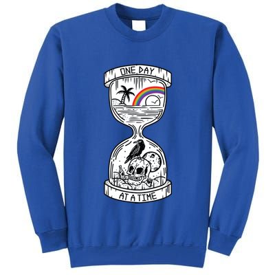 One Day At A Time Aa Na Recovery Sober Alcoholics Anonymous Meaningful Gift Tall Sweatshirt