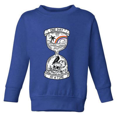 One Day At A Time Aa Na Recovery Sober Alcoholics Anonymous Meaningful Gift Toddler Sweatshirt