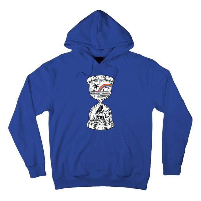 One Day At A Time Aa Na Recovery Sober Alcoholics Anonymous Meaningful Gift Tall Hoodie