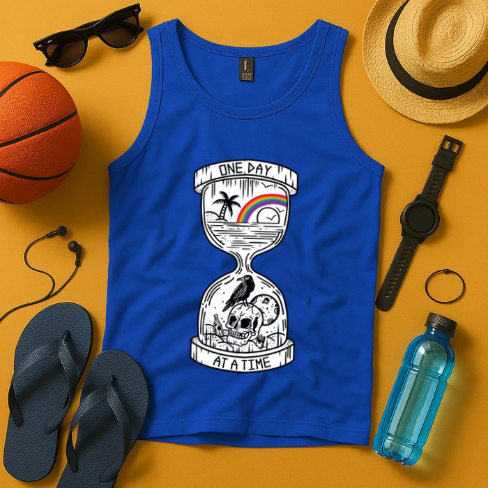 One Day At A Time Aa Na Recovery Sober Alcoholics Anonymous Meaningful Gift Tank Top