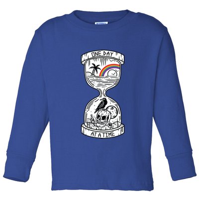 One Day At A Time Aa Na Recovery Sober Alcoholics Anonymous Meaningful Gift Toddler Long Sleeve Shirt