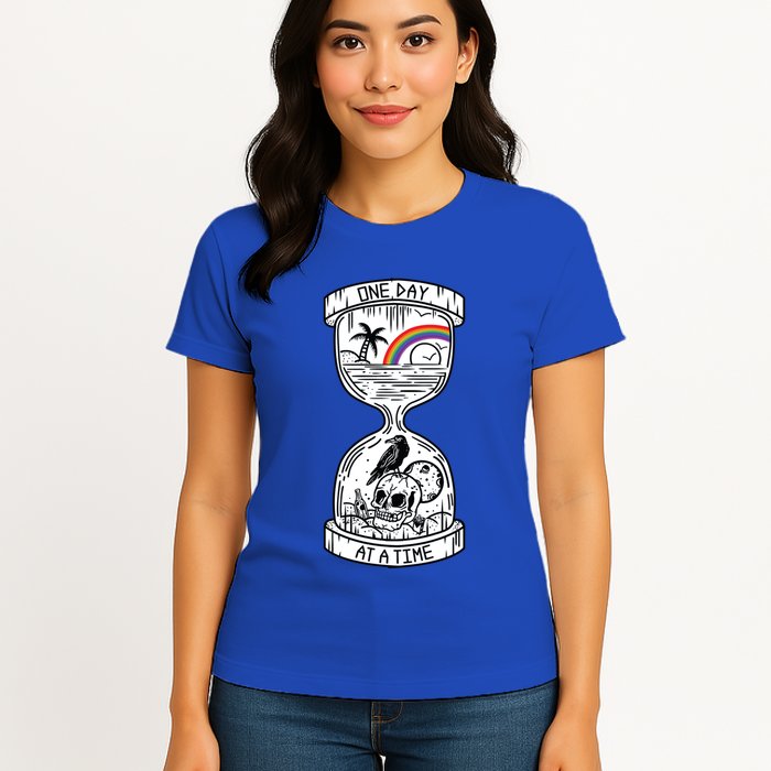 One Day At A Time Aa Na Recovery Sober Alcoholics Anonymous Meaningful Gift Womens T-Shirt