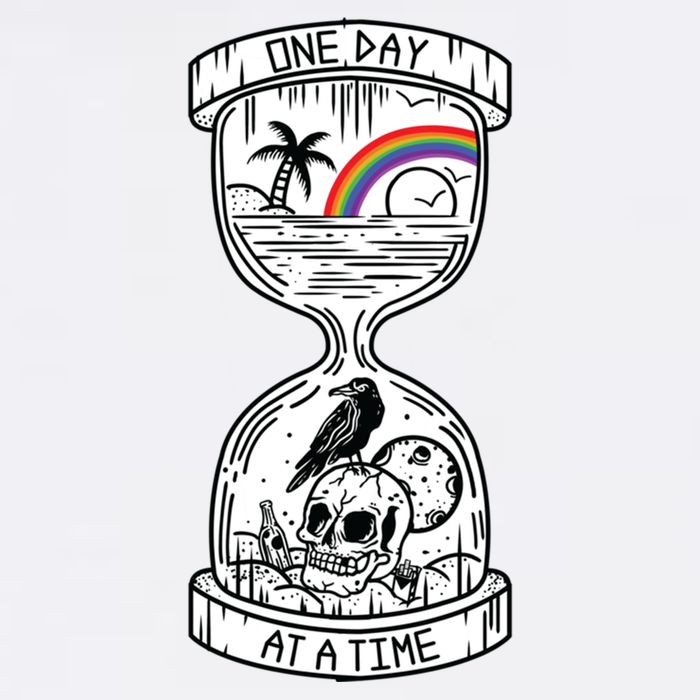 One Day At A Time Aa Na Recovery Sober Alcoholics Anonymous Meaningful Gift Garment-Dyed Sweatshirt