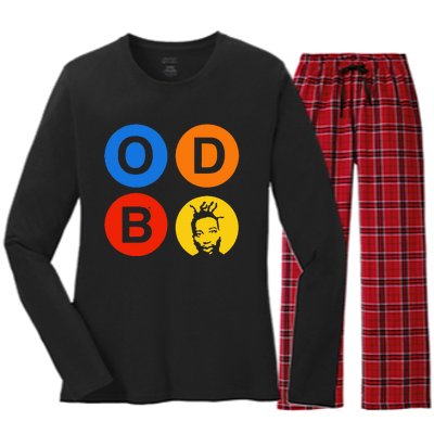 Ol Dirty Bastard Letters & Circles Women's Long Sleeve Flannel Pajama Set 