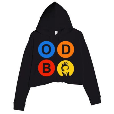 Ol Dirty Bastard Letters & Circles Crop Fleece Hoodie