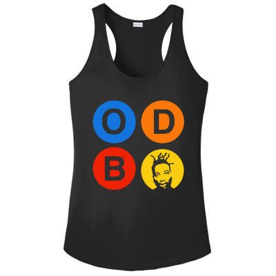 Ol Dirty Bastard Letters & Circles Ladies PosiCharge Competitor Racerback Tank