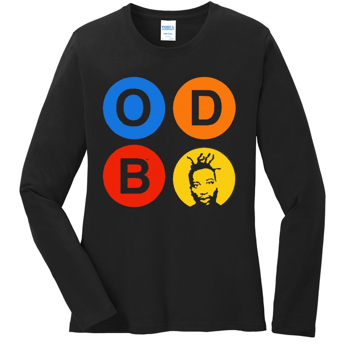 Ol Dirty Bastard Letters & Circles Ladies Long Sleeve Shirt