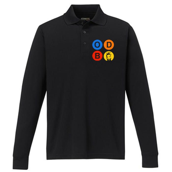 Ol Dirty Bastard Letters & Circles Performance Long Sleeve Polo