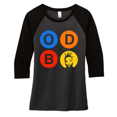 Ol Dirty Bastard Letters & Circles Women's Tri-Blend 3/4-Sleeve Raglan Shirt