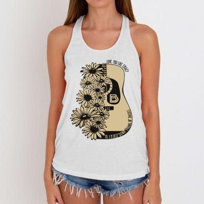 On Davis Bd Love You Like Crazy Til Im Deep Down Pushing Up Daisies Women's Knotted Racerback Tank