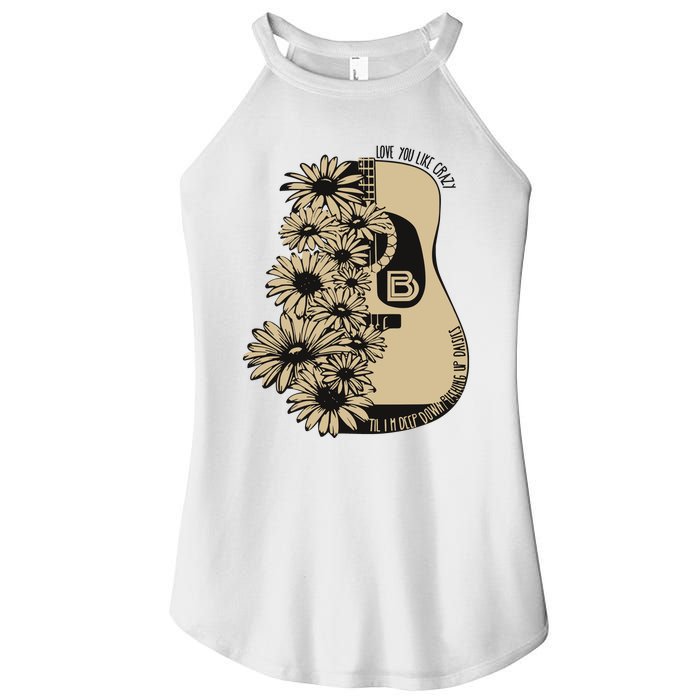 On Davis Bd Love You Like Crazy Til Im Deep Down Pushing Up Daisies Women's Perfect Tri Rocker Tank