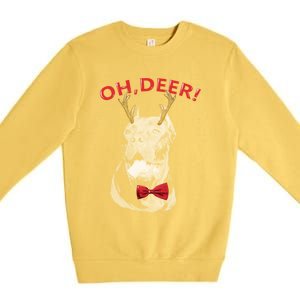 Oh Deer Cane Corso Xmas Red Bowtie Gift Premium Crewneck Sweatshirt