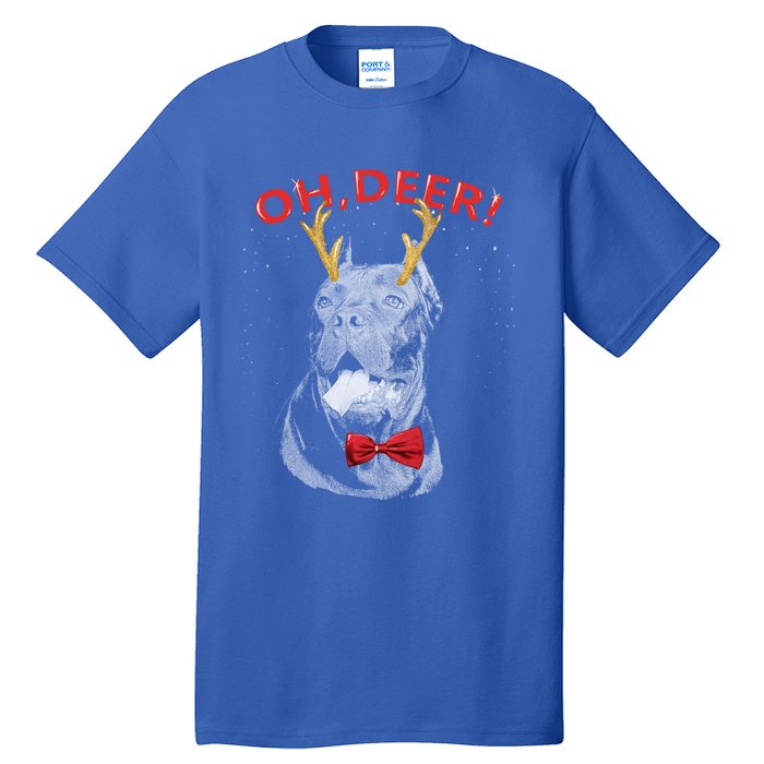 Oh Deer Cane Corso Xmas Red Bowtie Gift Tall T-Shirt