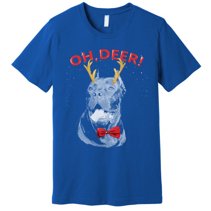 Oh Deer Cane Corso Xmas Red Bowtie Gift Premium T-Shirt